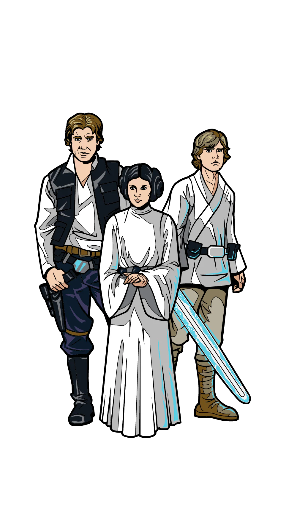 FiGPiN Star Wars Han Solo, Princess Leia & Luke Skywalker #1870 — Limited Edition 500 Pieces