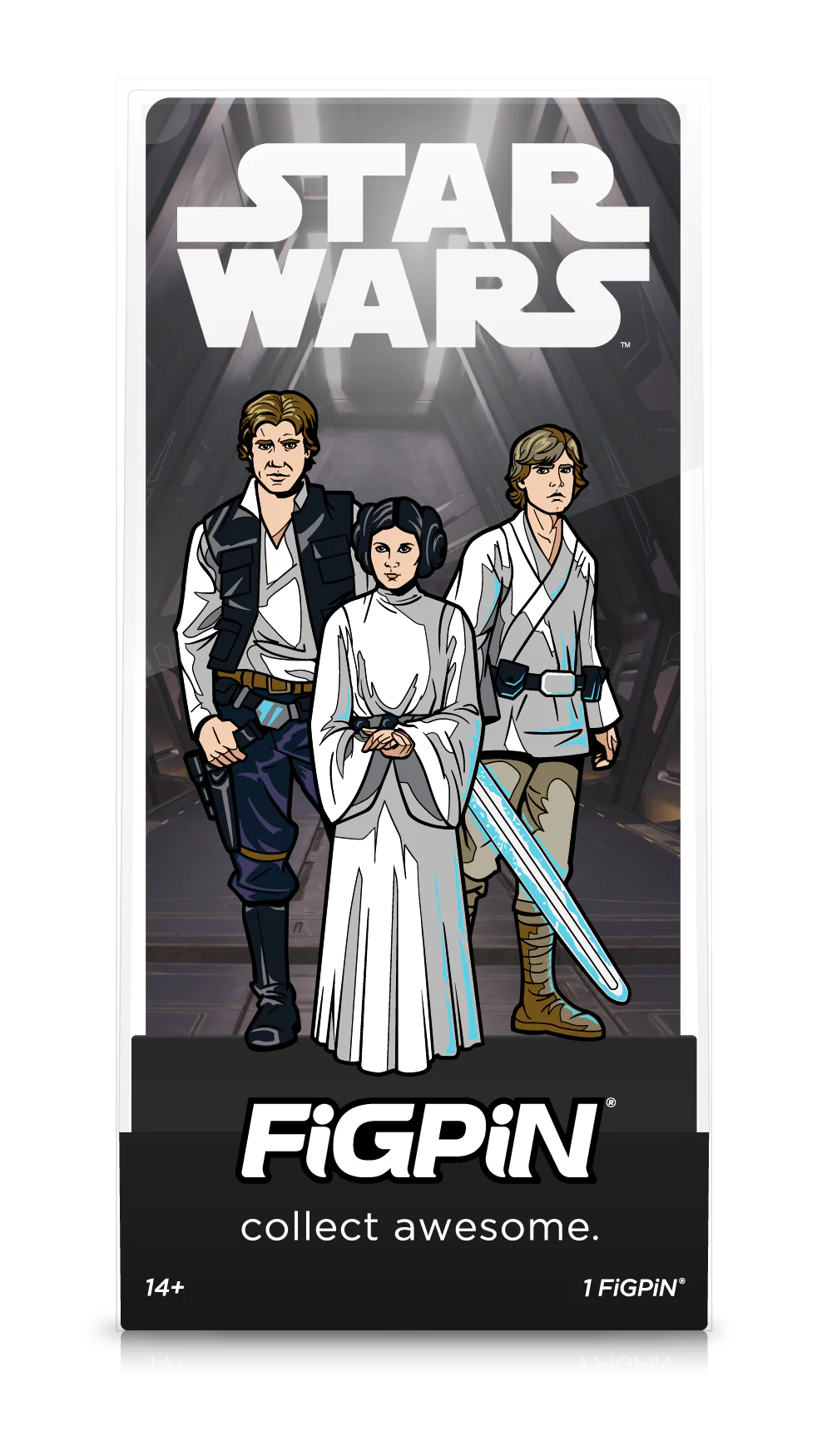 FiGPiN Star Wars Han Solo, Princess Leia & Luke Skywalker #1870 — Limited Edition 500 Pieces