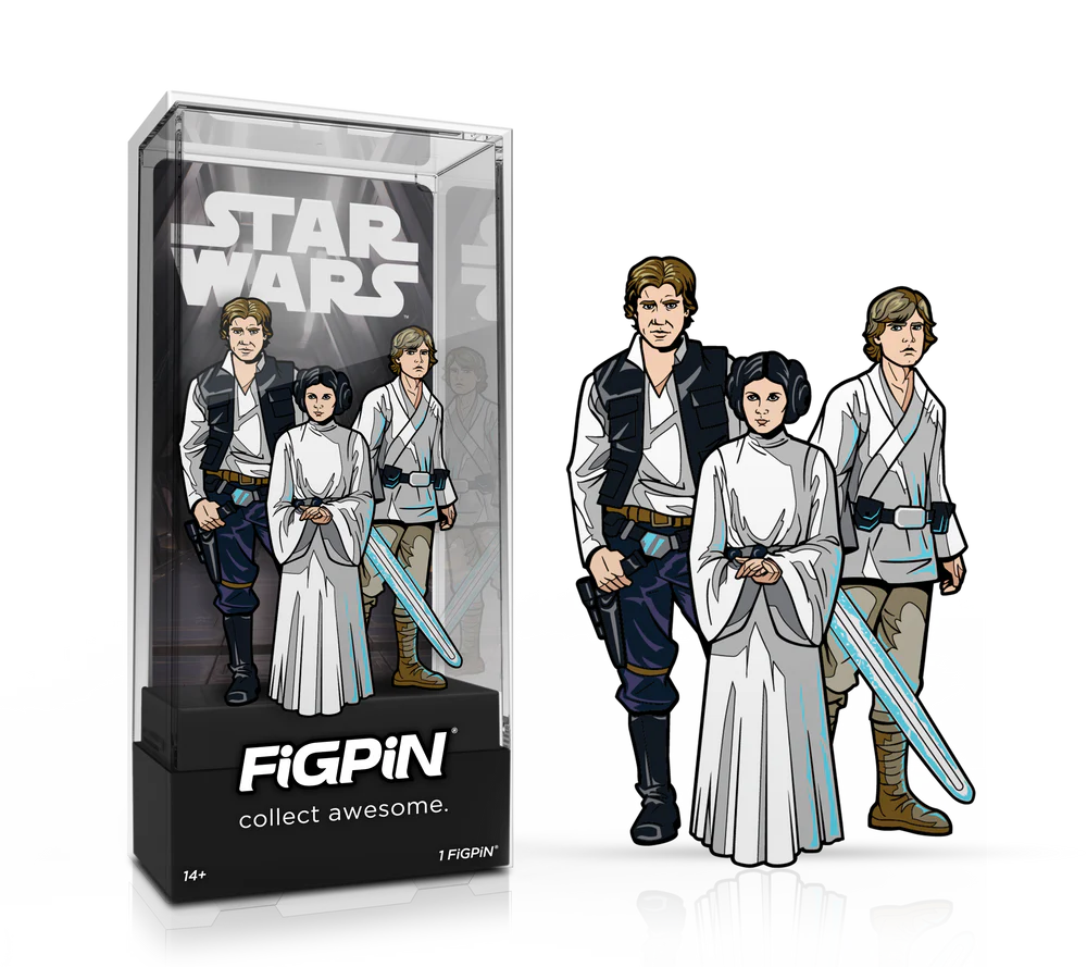 FiGPiN Star Wars Han Solo, Princess Leia & Luke Skywalker #1870 — Limited Edition 500 Pieces
