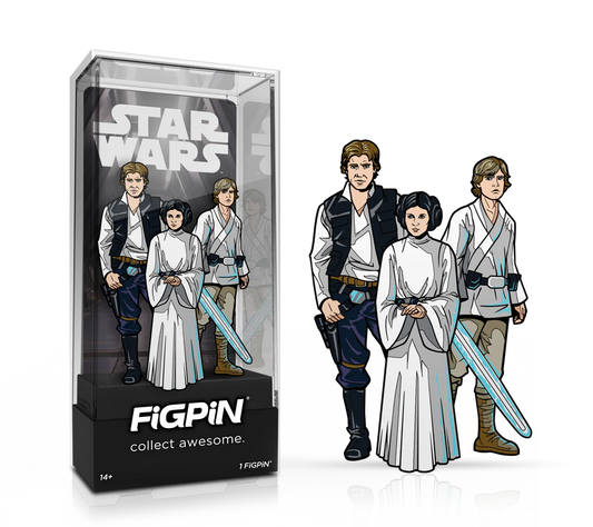 FiGPiN Star Wars Han Solo, Princess Leia & Luke Skywalker #1870 — Limited Edition 500 Pieces